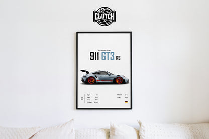 Porsche 911 GT3 RS Livery 'CORE' Car Poster