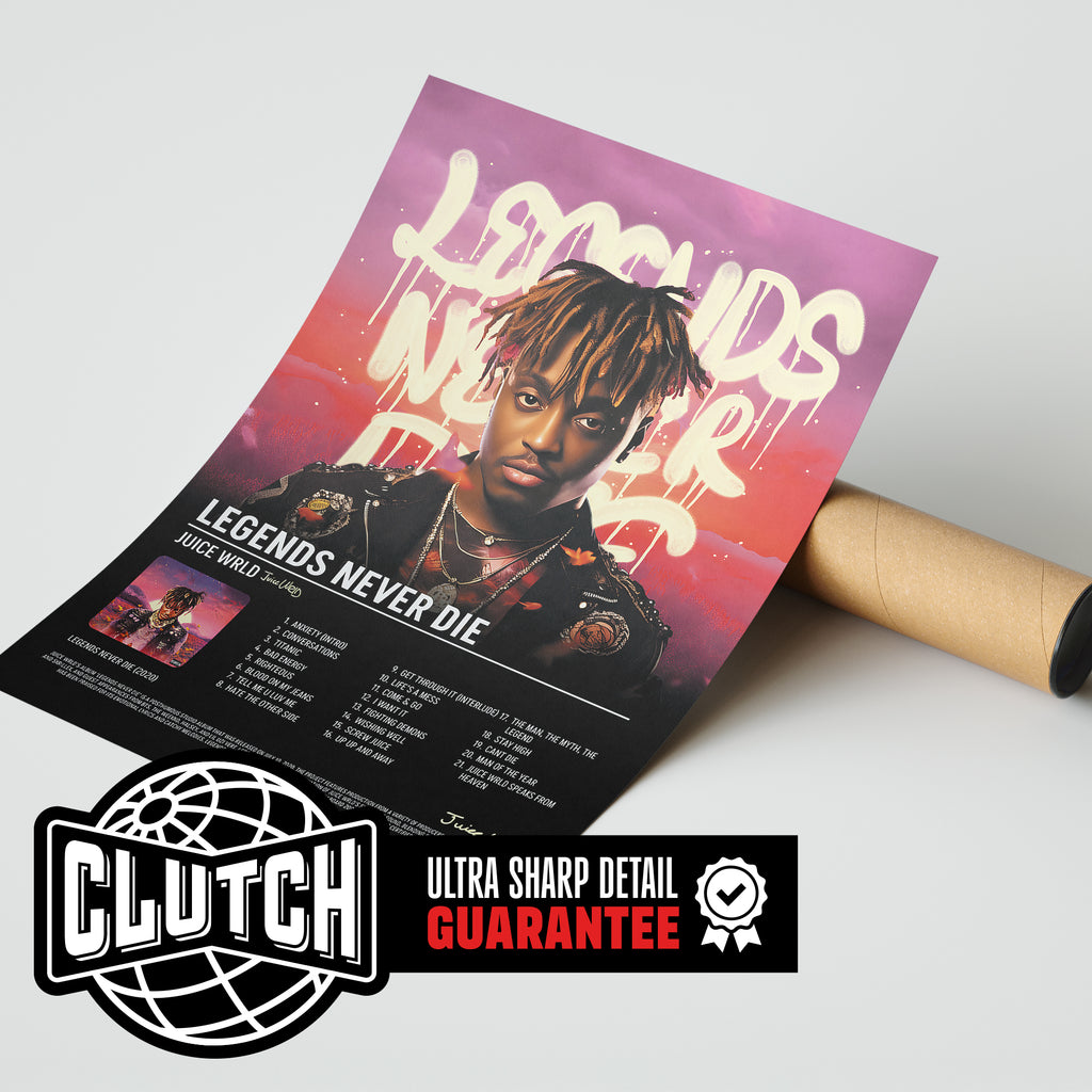 Juice WRLD 'Legends Never Die' Tracklist Poster