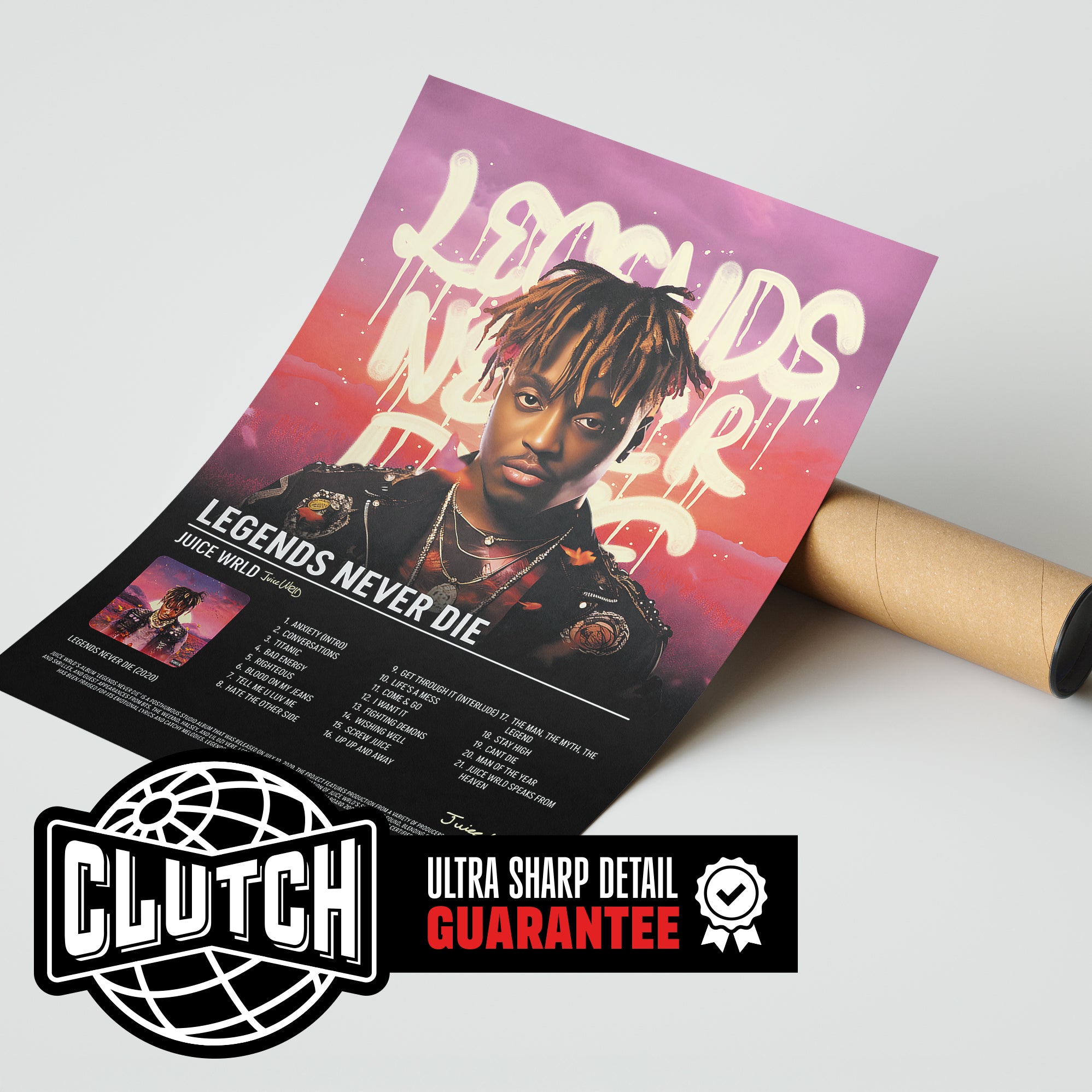Juice WRLD 'Legends Never Die' Tracklist Poster