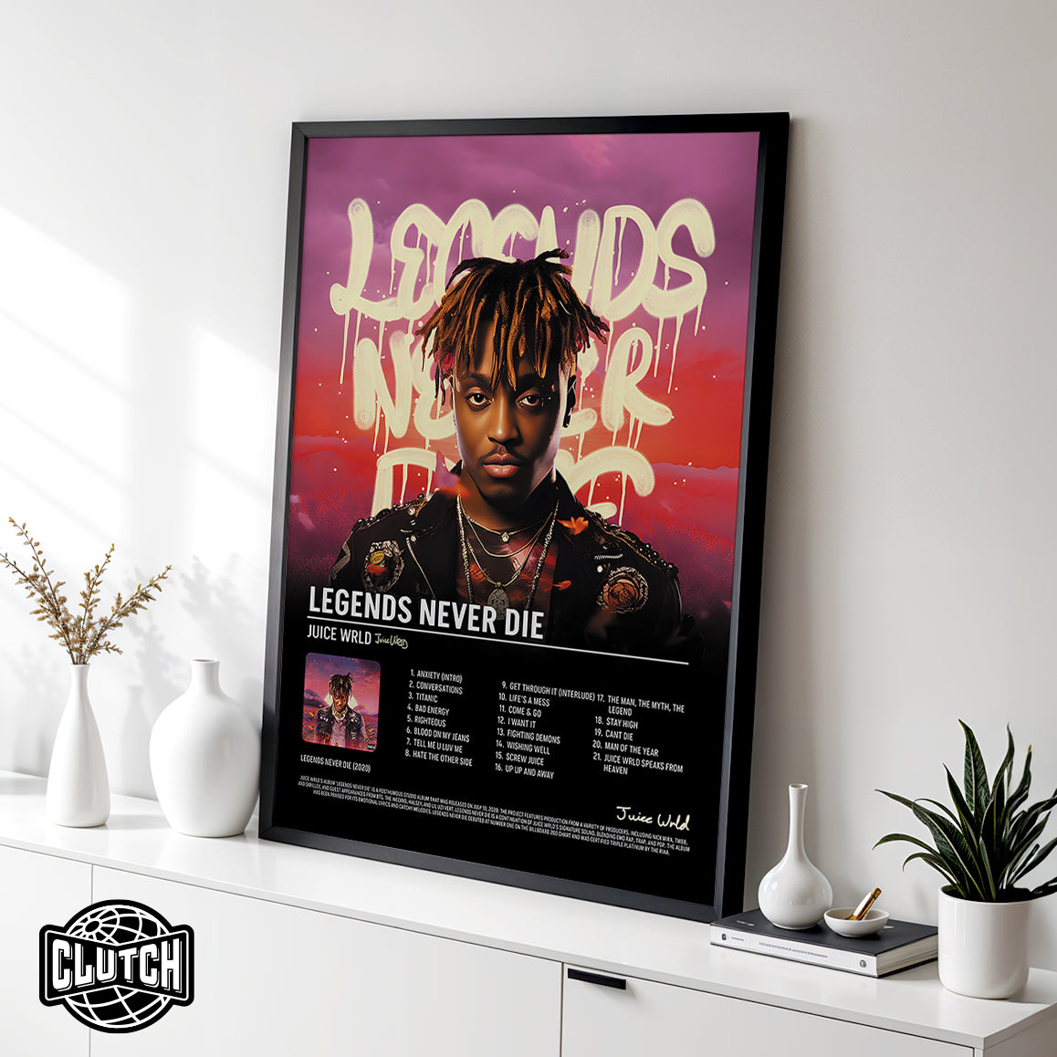 Juice WRLD 'Legends Never Die' Tracklist Poster