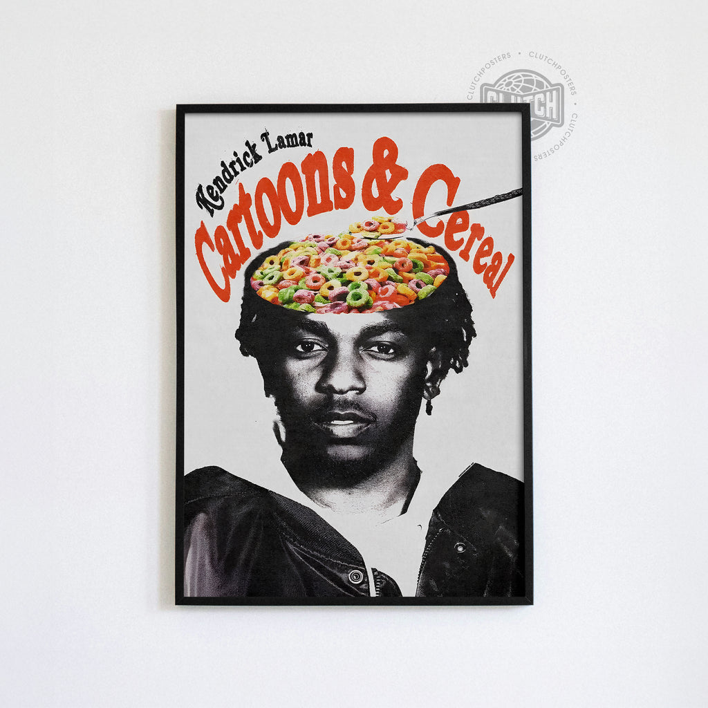 Kendrick Lamar Cartoons & Cereal Poster