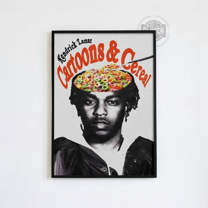 Kendrick Lamar Cartoons & Cereal Poster