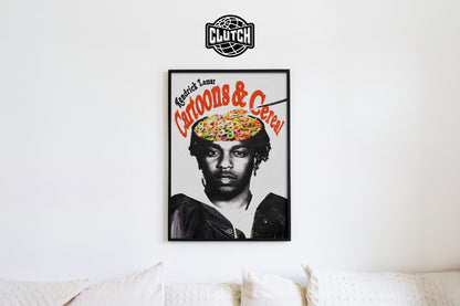 Kendrick Lamar Cartoons & Cereal Poster