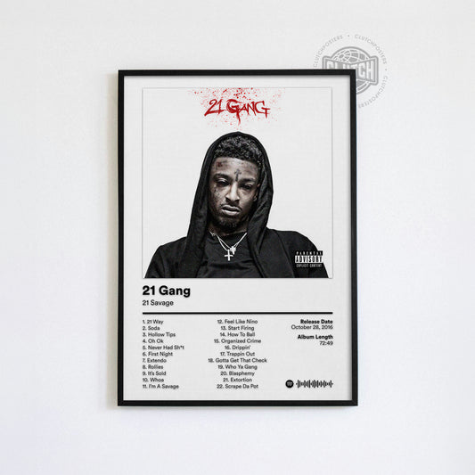 21 Savage '21 Gang' Album Poster