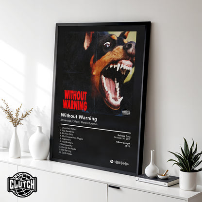 21 Savage 'Without Warning' Album Poster
