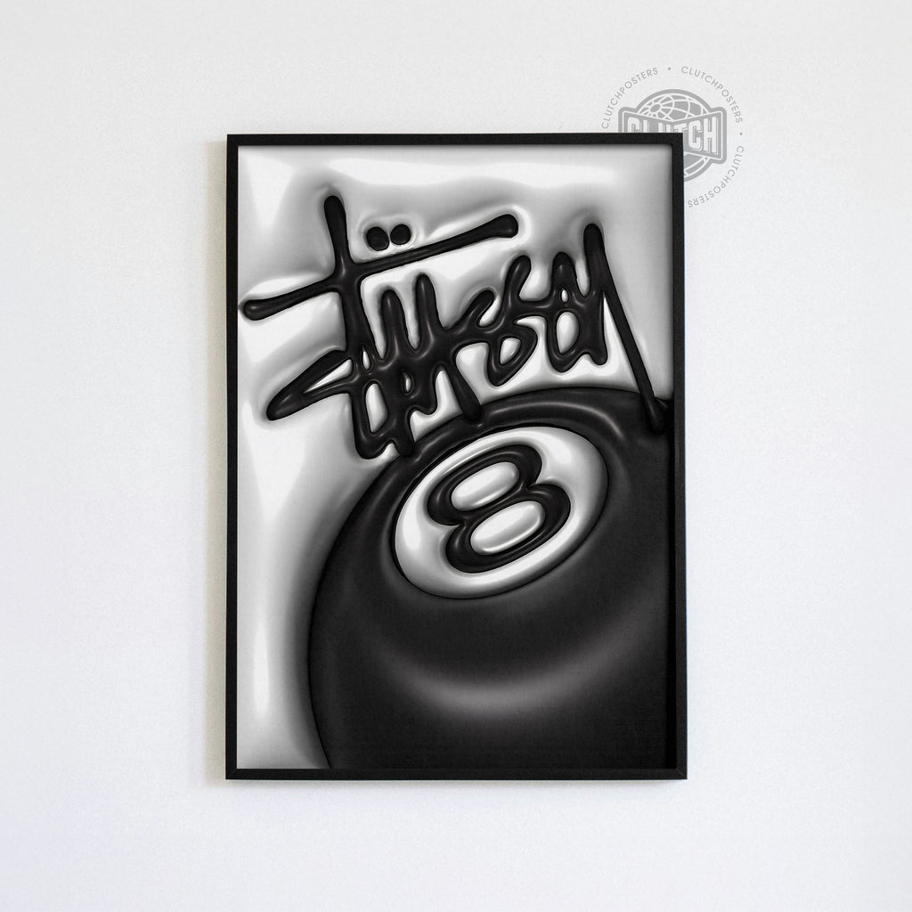 Stussy 8 Ball Metallic Poster