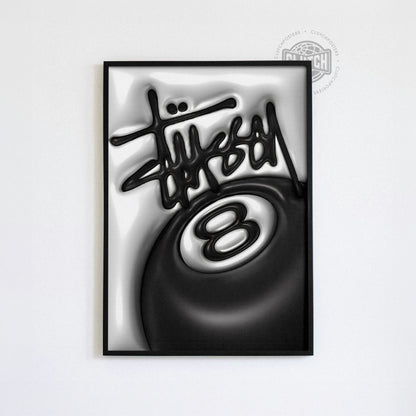 Stussy 8 Ball Metallic Poster