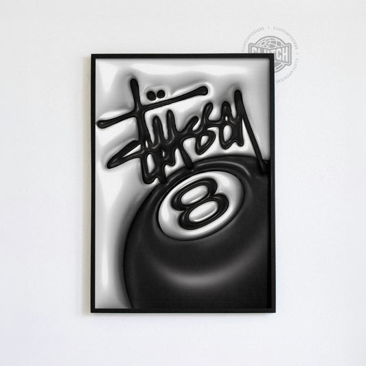 Stussy 8 Ball Metallic Poster