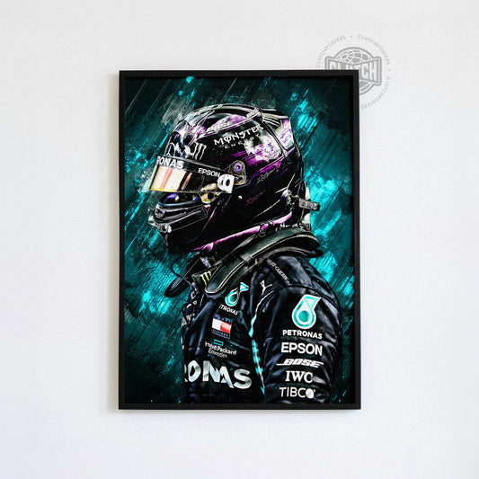 Lewis Hamilton Painting Poster