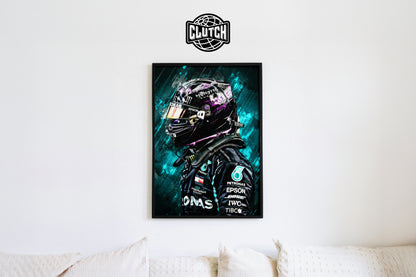 Lewis Hamilton Painting Poster