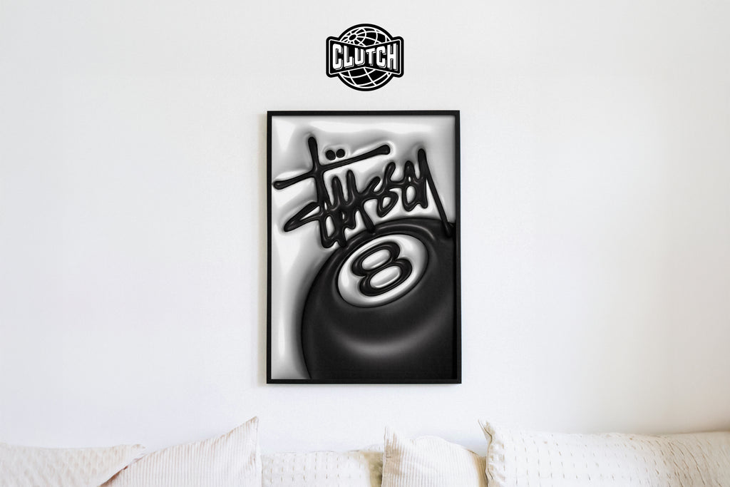 Stussy 8 Ball Metallic Poster