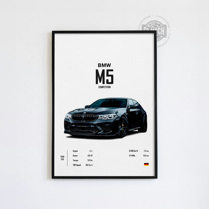 BMW M5 Competition 'CORE' Car Poster