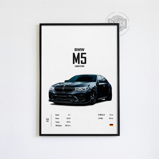 BMW M5 Competition 'CORE' Car Poster