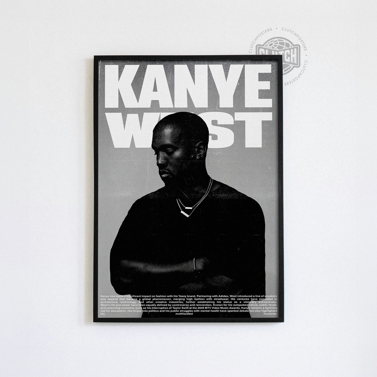 Kanye West B&W Poster