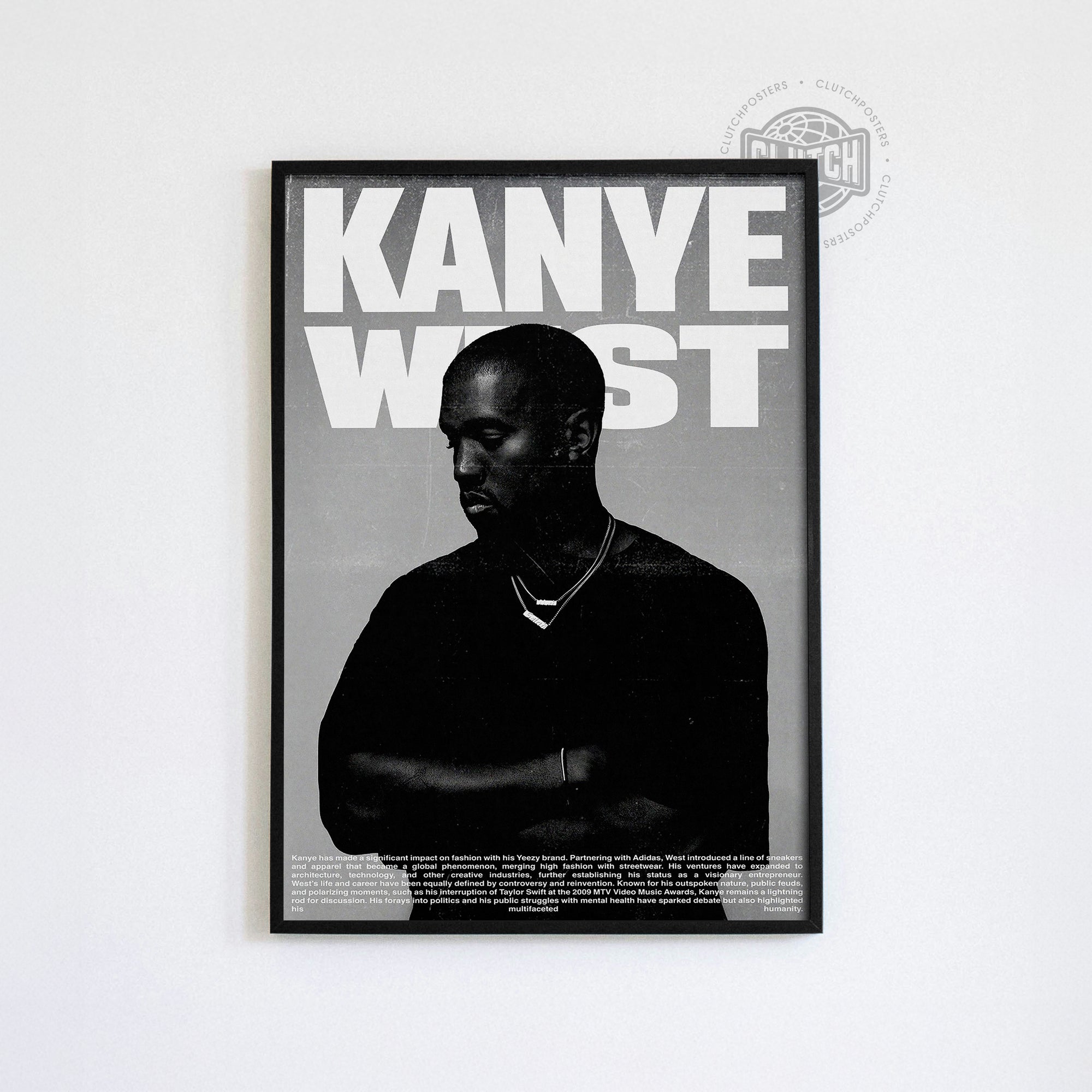 Kanye West B&W Poster
