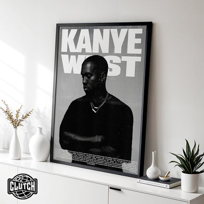 Kanye West B&W Poster