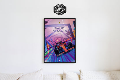 Saudi Arabia Grand Prix F1 Poster
