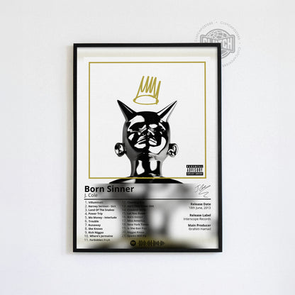 J Cole 'Born Sinner' Album Poster