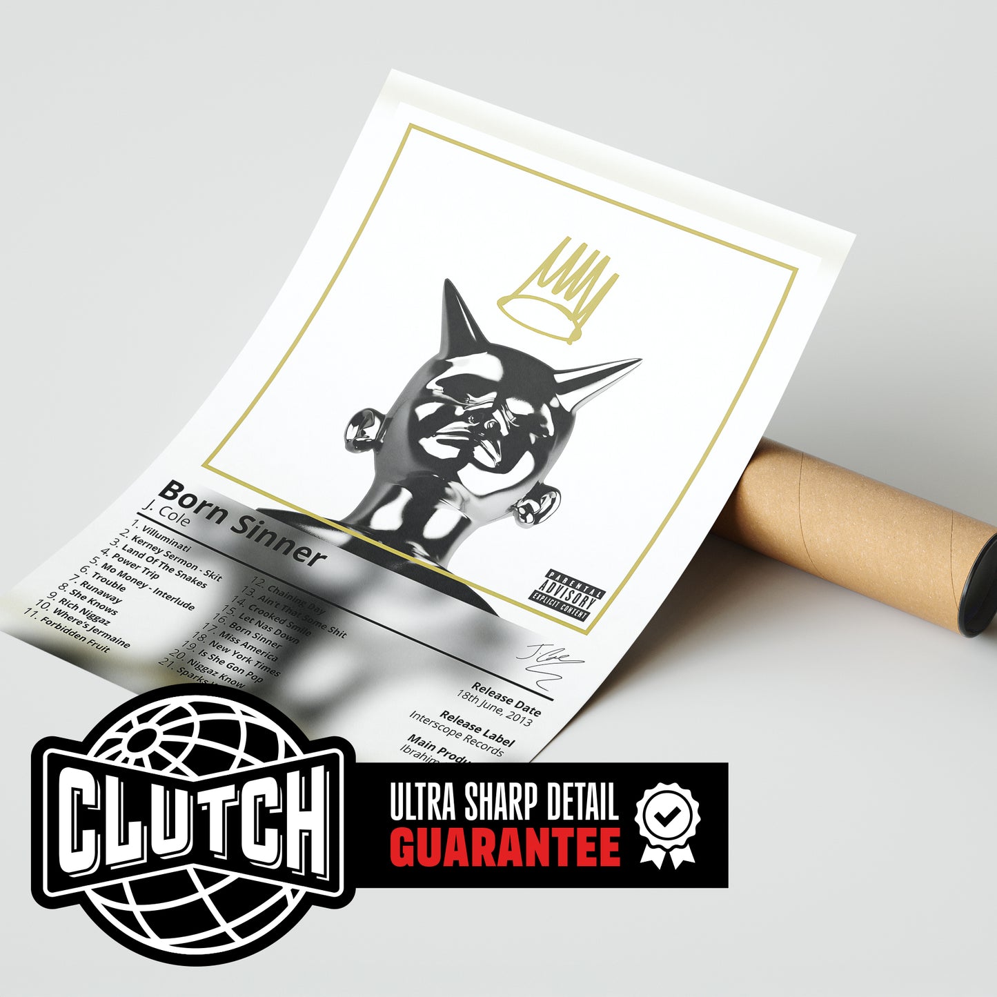 J Cole 'Born Sinner' Album Poster