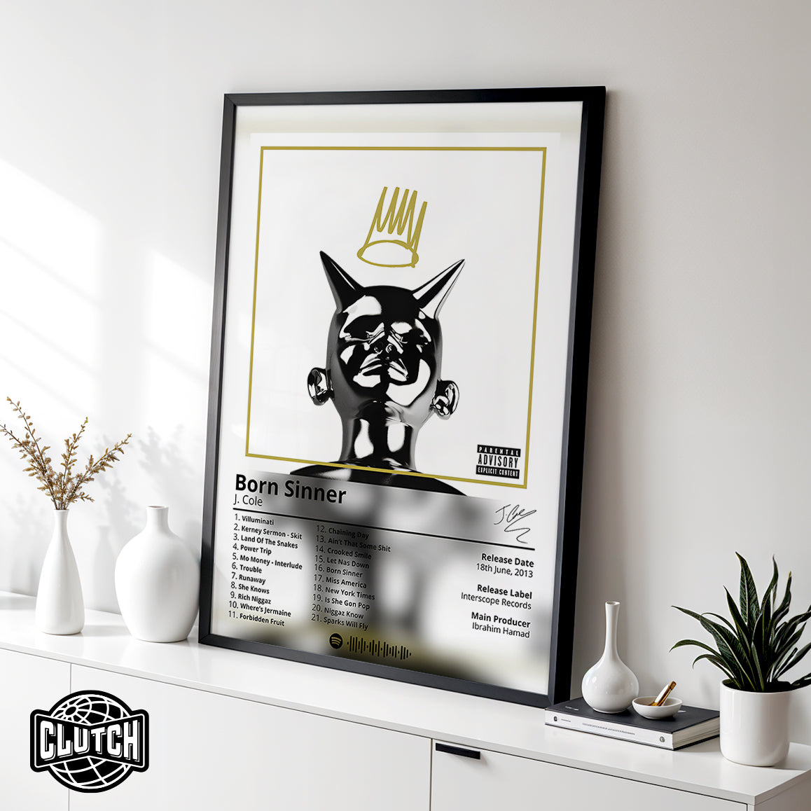 J Cole 'Born Sinner' Album Poster