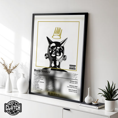 J Cole 'Born Sinner' Album Poster