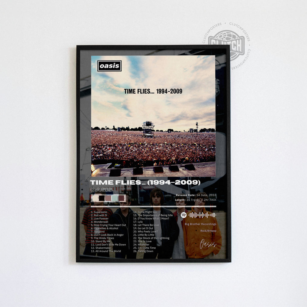 Oasis 'Time Flies...1994-2009' Album Poster