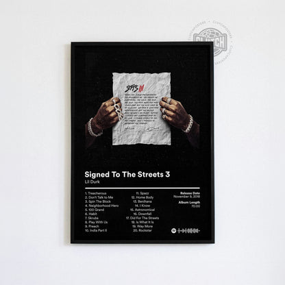 Lil Durk 'Signed To The Streets 3' Album Poster