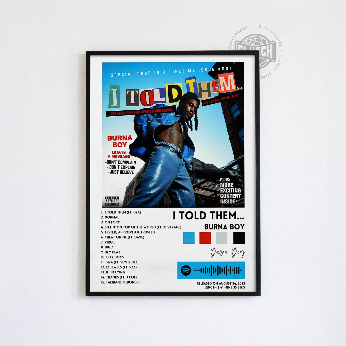 Burna Boy 'I Told Them' Album Poster
