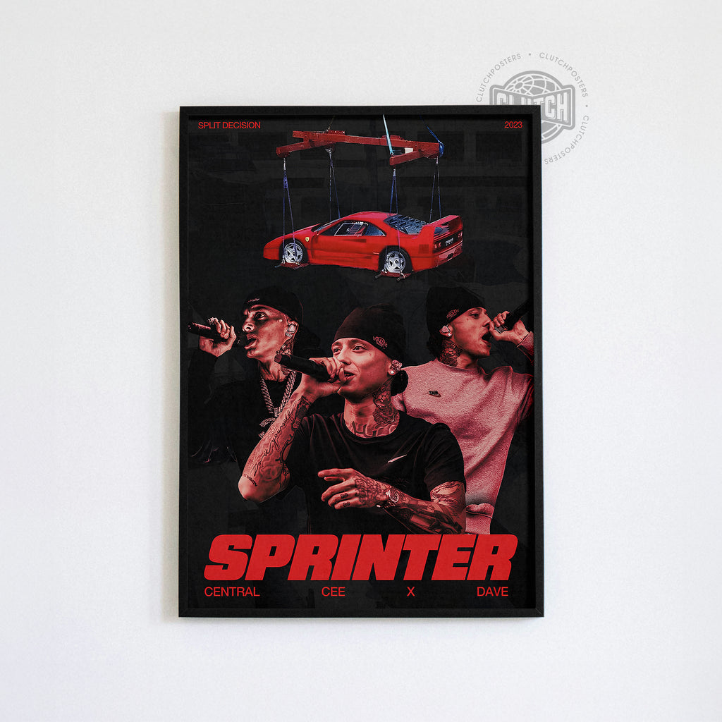 Central Cee - 'Sprinter' Red Poster