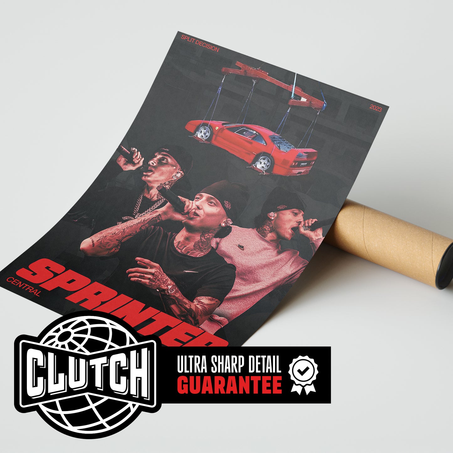 Central Cee - 'Sprinter' Red Poster