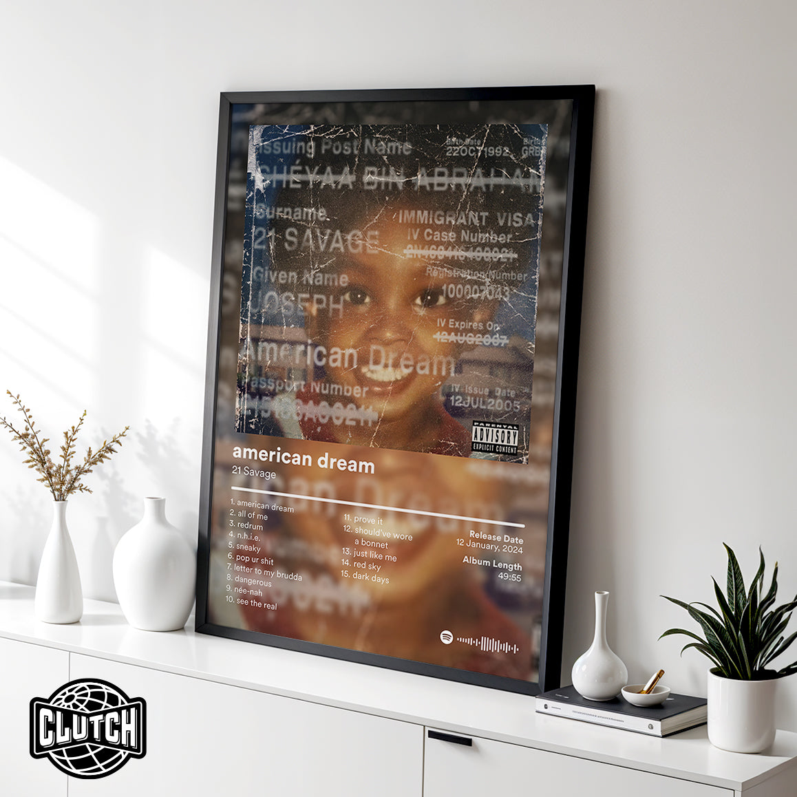 21 Savage 'american dream' Album Poster