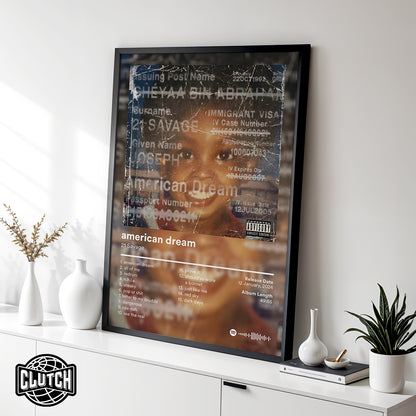 21 Savage 'american dream' Album Poster