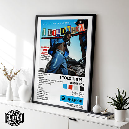Burna Boy 'I Told Them' Album Poster