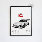 Mazda RX7 'CORE' Car Poster