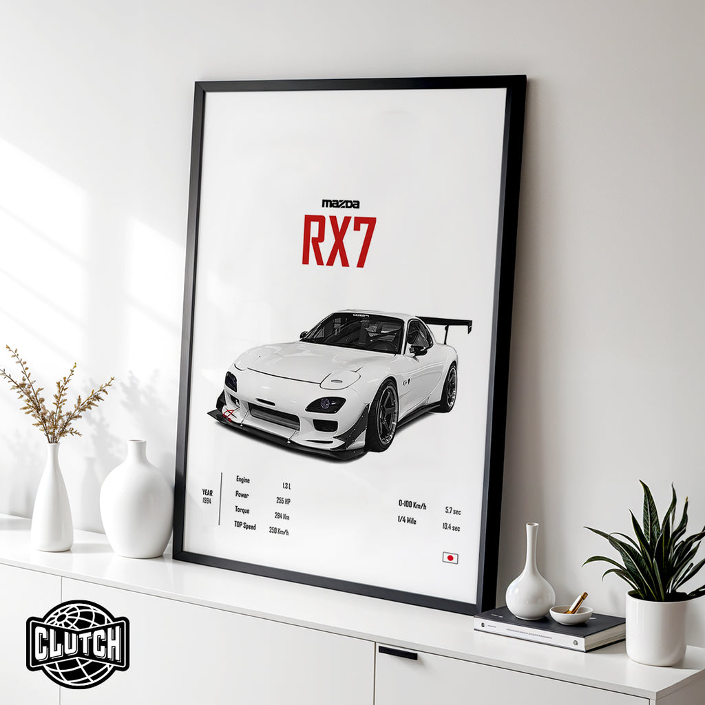 Mazda RX7 'CORE' Car Poster