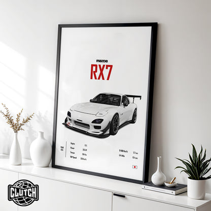 Mazda RX7 'CORE' Car Poster