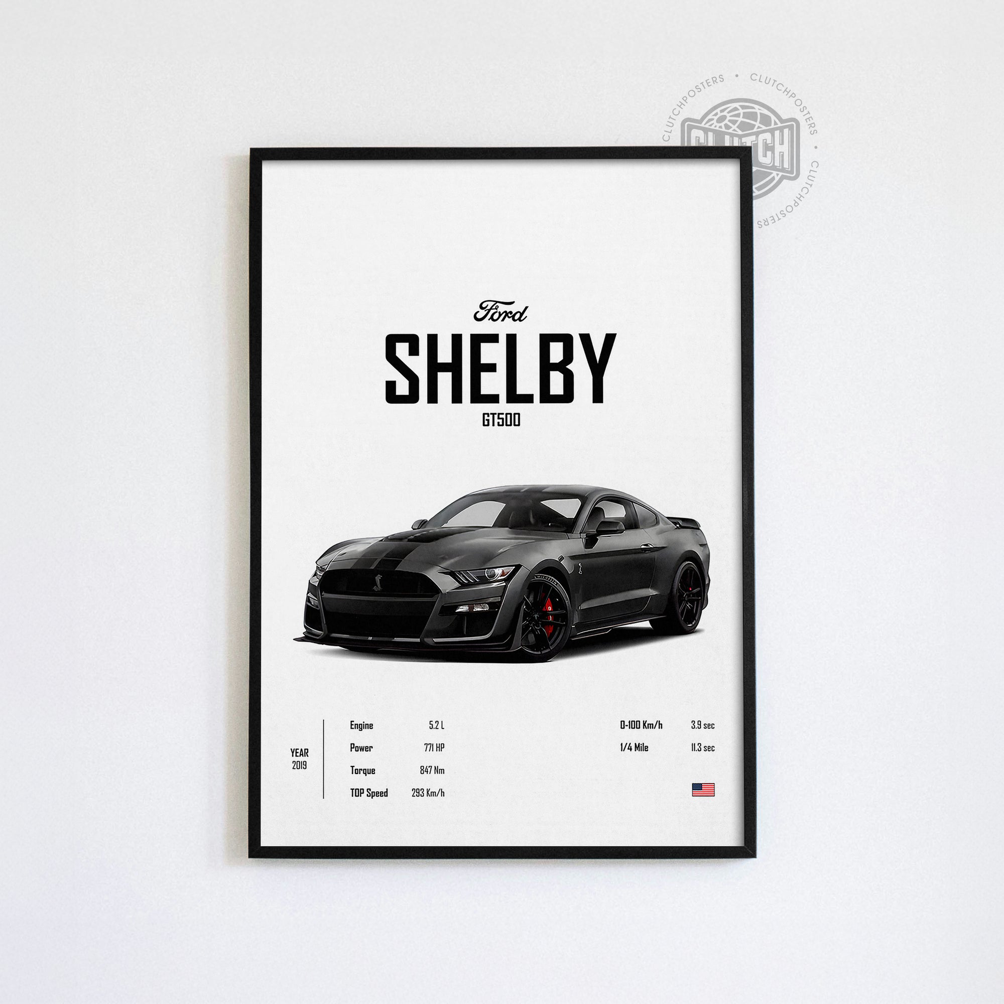 Ford Shelby GT500 'CORE' Car Poster