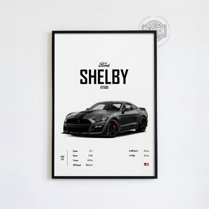 Ford Shelby GT500 'CORE' Car Poster