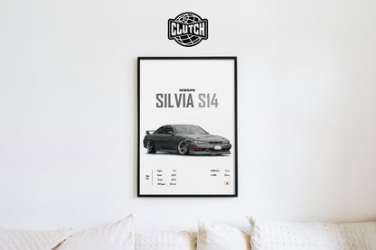 Nissan Silvia S14 'CORE' Car Poster