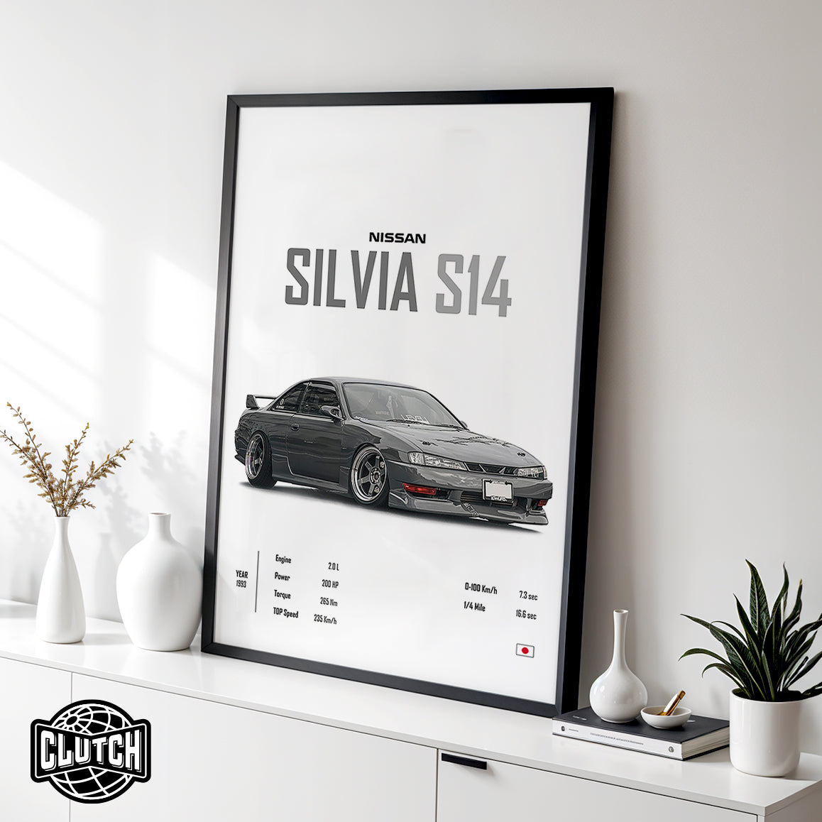 Nissan Silvia S14 'CORE' Car Poster