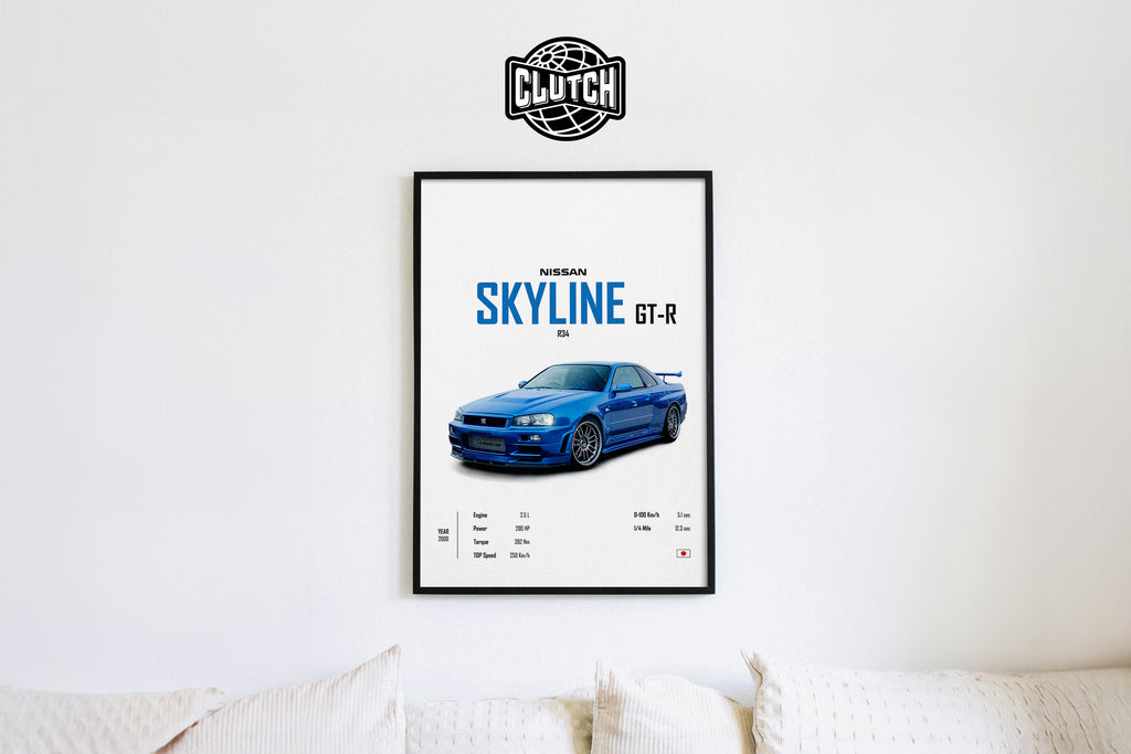 Nissan Skyline GT-R R34 'CORE' Car Poster