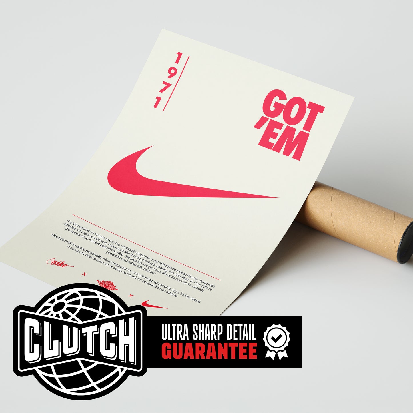 Nike Origins Red Beige Poster