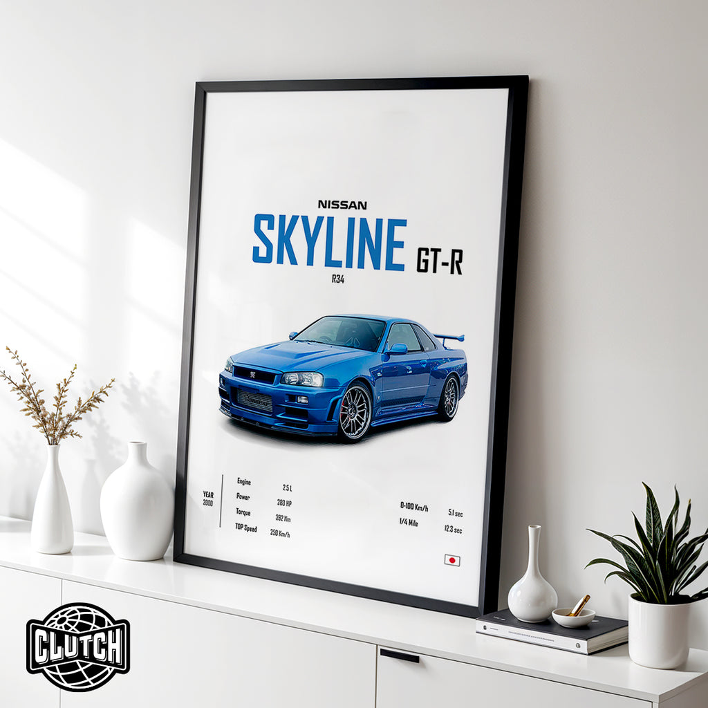 Nissan Skyline GT-R R34 'CORE' Car Poster