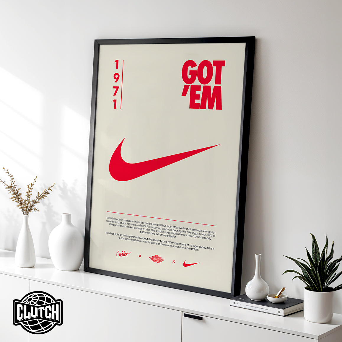 Nike Origins Red Beige Poster