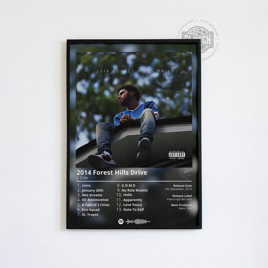 J Cole '2014 Forest Hills Drive' Album Poster