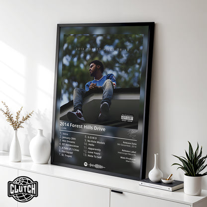 J Cole '2014 Forest Hills Drive' Album Poster