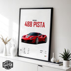 Ferrari 488 Pista 'CORE' Car Poster