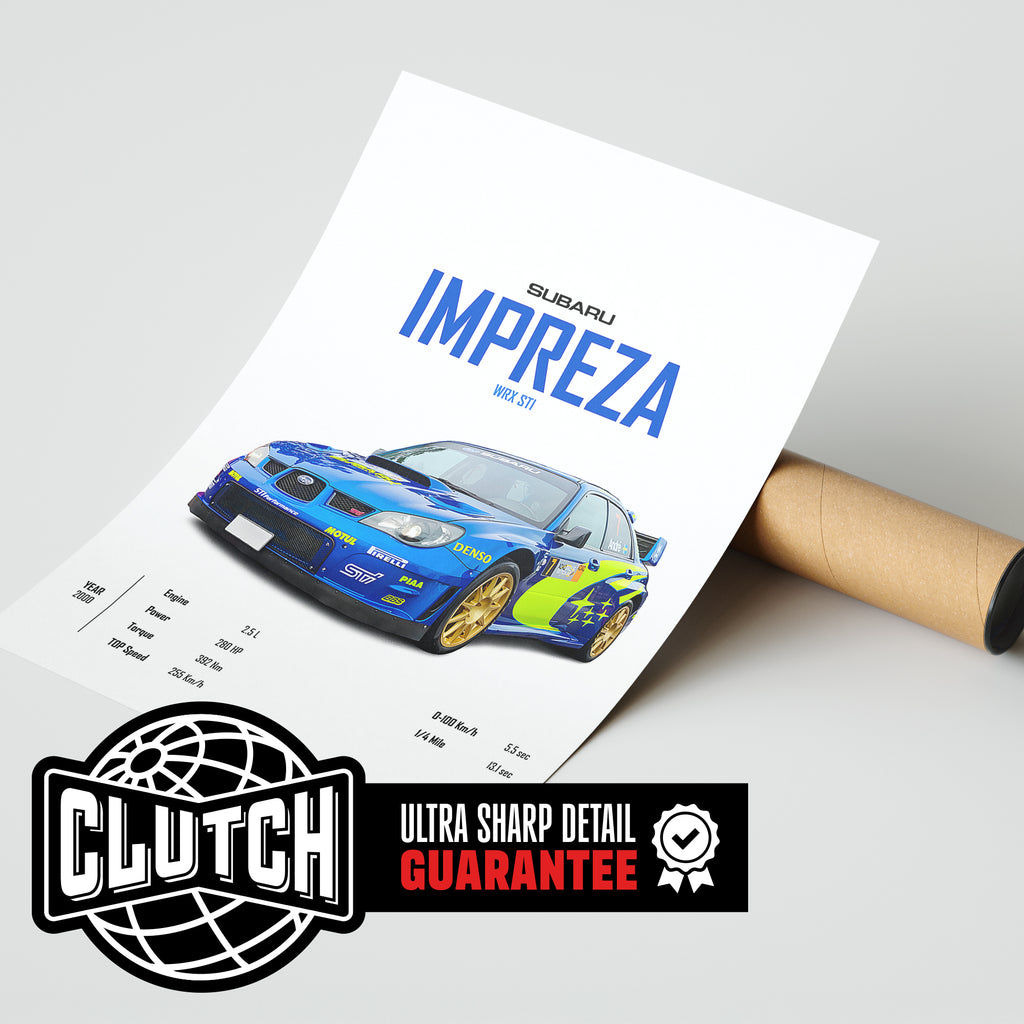 Subaru Impreza WRX STI 'CORE' Car Poster