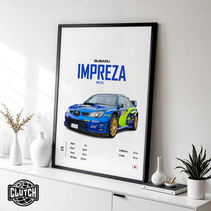 Subaru Impreza WRX STI 'CORE' Car Poster