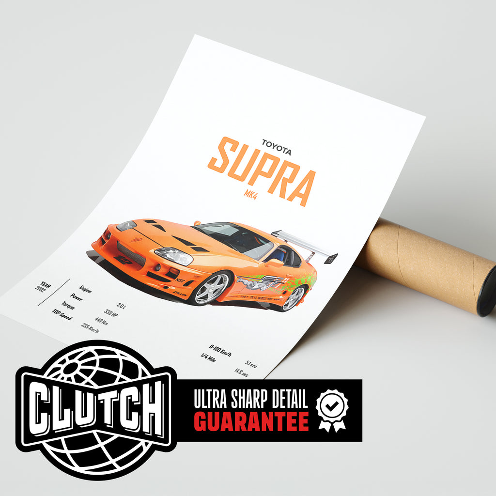 Toyota Supra MK4 'CORE' Car Poster